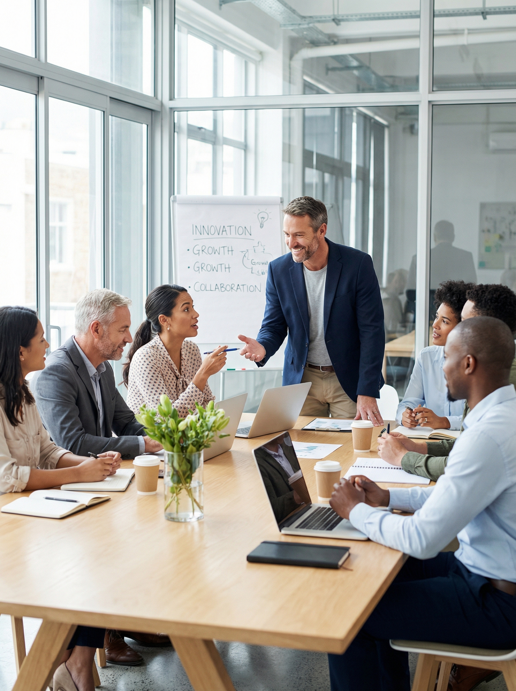 Group peer coaching session - professionals collaborating in a workshop setting